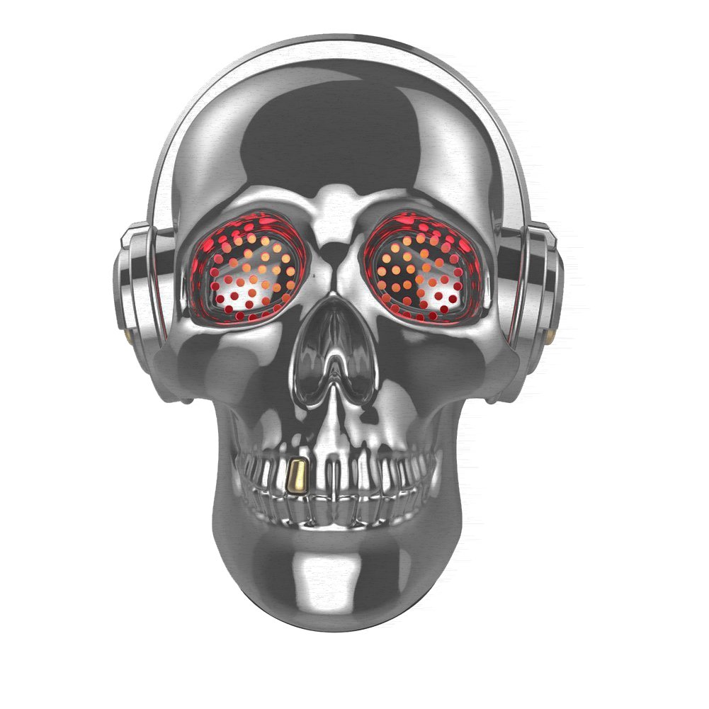 [Updated Version] Skull Wireless Speaker, TOPROAD LED Wireless Super Bass Stereo Sound Cool Skull artwork speaker with Wonderful Eyes Light for Home Party/Office/Business/Bedroom/Outdoor (Gray) by toproad