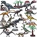 Hely Cancy 20 Pcs Realistic Dinosaur Action Figures with Movable Jaws, Educational Dinosaur Toys Playset for Kids