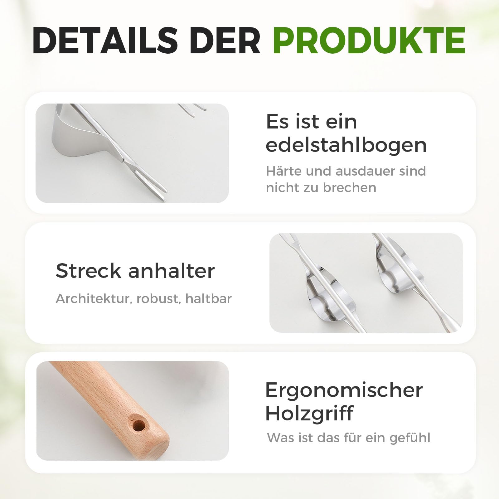 Generisch Unkrautentferner Länge 30cm, 2026 Neu Wurzeljäter mit Holzgriff, Unkrautstecher Edelstahl, 2-in-1 Unkrautrechen und Gartenhacke, Garden Hand Weeder zum Graben, Jäten, Lösen (1PC) 3