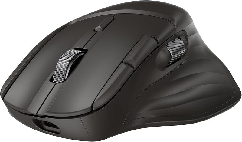 Rato Ergonómico Sem Fios 780M com Scroll Ultra Rápido, Super Capacitor Recarregável, 6K dpi, Bluetooth, Roda de Scroll Lateral, Multi Dispositivo, Compatível com Windows e Mac