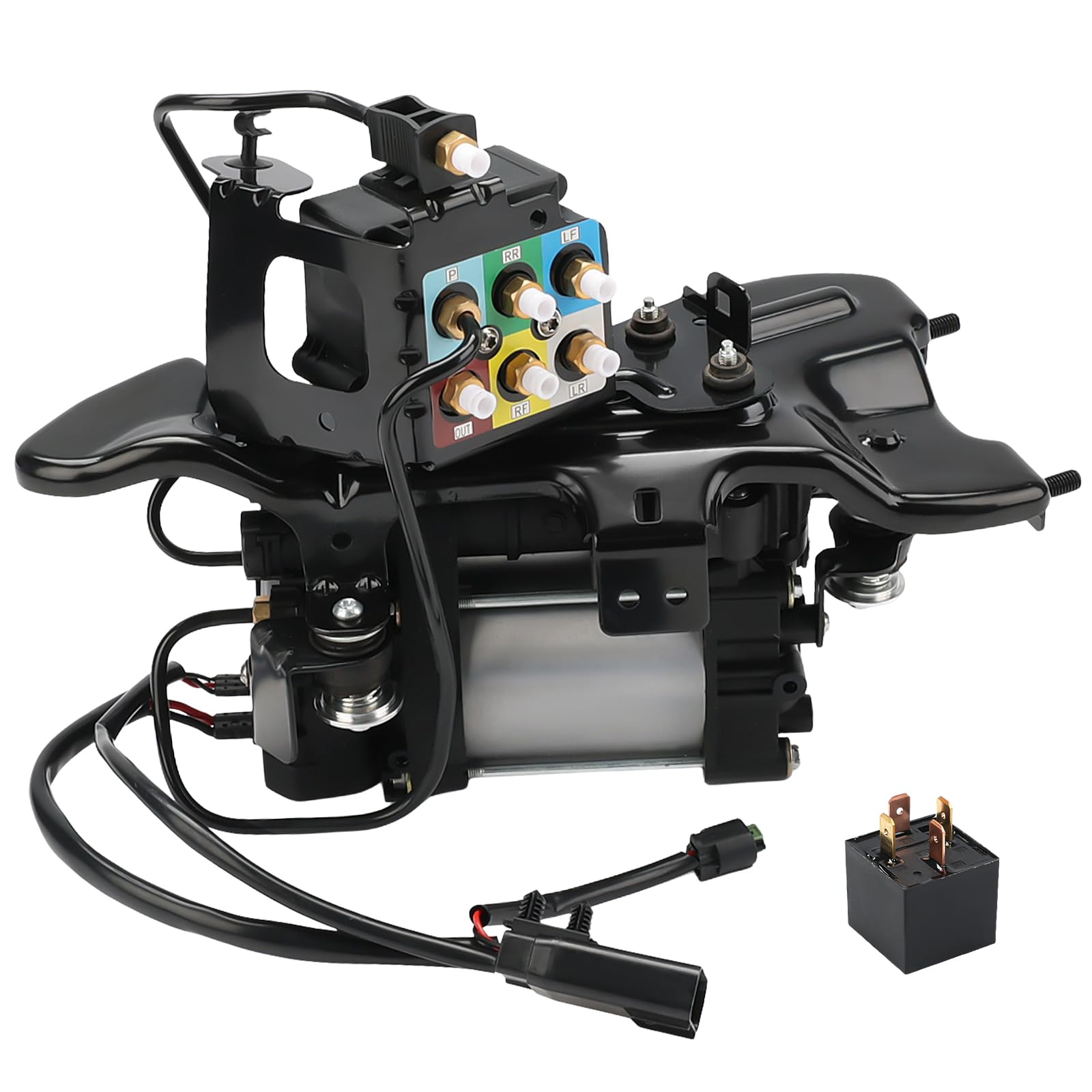 Photo 1 of JDMEXEV Air Ride Suspension Compressor Air Pump with Bracket and Relay Replacement for Jeep Grand Cherokee 2011 2012 2013 2014 2015 2016 2017 2018 2019 2020, Replace 68204730AI 68041137AD 68204730AC