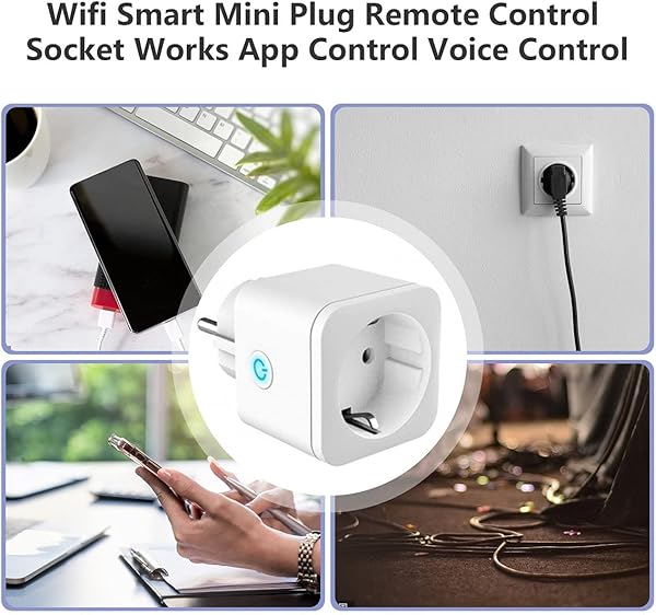 Wifi Smart Mini Plug Wifi Enchufe Control remoto Funciona Control de aplicaciones Control de voz Dispositivo para compartir temporizador