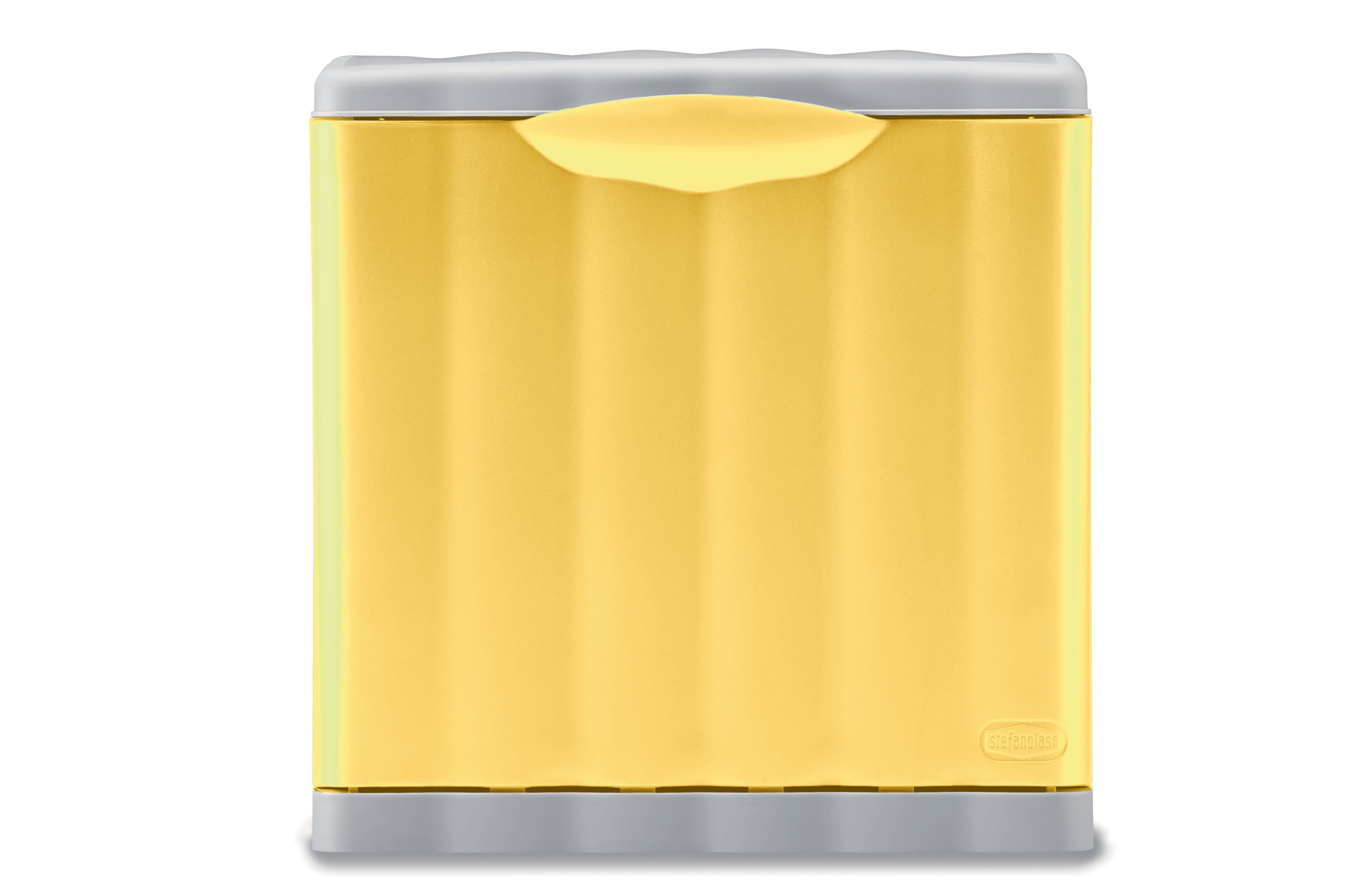 Stefanplast Ecospace Rectangular Storage Box, Plastic, 20 Litres, Yellow/Grey