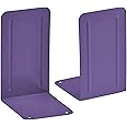 Acrimet Premium Metal Bookends (Heavy Duty) (Purple Color) (1 Pair)