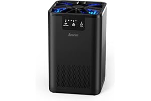 AROEVE Air Purifiers for Bedroom Air Purifier With Aromatherapy Function For Pet Smoke Pollen Dander Hair Smell 20dB Air Cleaner For Bedroom Office Living Room, MK06- Black(Available for California)