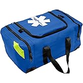 NOVAMEDIC Empty Blue Trauma First Aid Medical Bag, 21"x15"x5", Multi Compartment First Responder Carrier for EMT, Paramedics, Emergency and Medical Supplies Kit, Lightweight and Durable, Blue