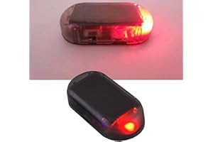 KQIANG 2 Pack Car Solar Power Simulated Dummy Alarm Light,Fake Car Alarm LED Flashing Warning Light,Car Security Anti Theft Device with USB Port(Red)