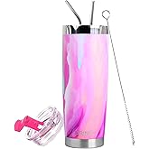 Drinco - 20 oz Stainless Steel Tumbler | Double Walled Vacuum Insulated Mug With Lid, 2 Straws, For Hot & Cold Drinks (20oz Galaxy, 20oz)