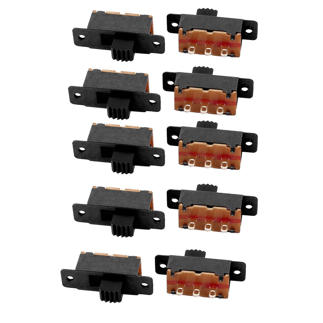 Sourcingmap 10Pcs 2 Position 3P SPDT Micro Miniature Laboratory Slide Switch Latching Toggle Switch