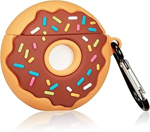 Mulafnxal for Airpods 1&2 Case, Cute 3D Funny Cartoon Food Soft Silicone Protective Airpod Cover, Stylish Fun Cool Design Shockproof Skin, Fashion Cases for Girls Kids Teens Boys Air pods (Donuts)
