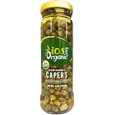 IOS Organic Non-Pareil Capers in Sea Salt, USDA Organic, Vegan, Non-GMO- 4Oz (1Pack)