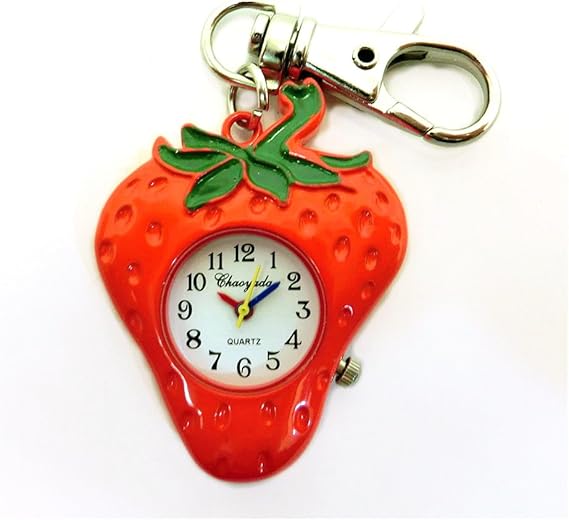 Amazon Co Jp かわいいキーホルダーウォッチ いちご レッド 腕時計