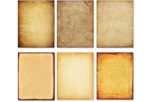 KIDEPOCH 60 Pack Antique Stationery Paper - Old Fashion Aged Classic Vintage Assorted Design – Double-side Parchment Paper - Perfect for Certificate, Crafting, Invitations & other Art Projects - 8.5x11 Inches