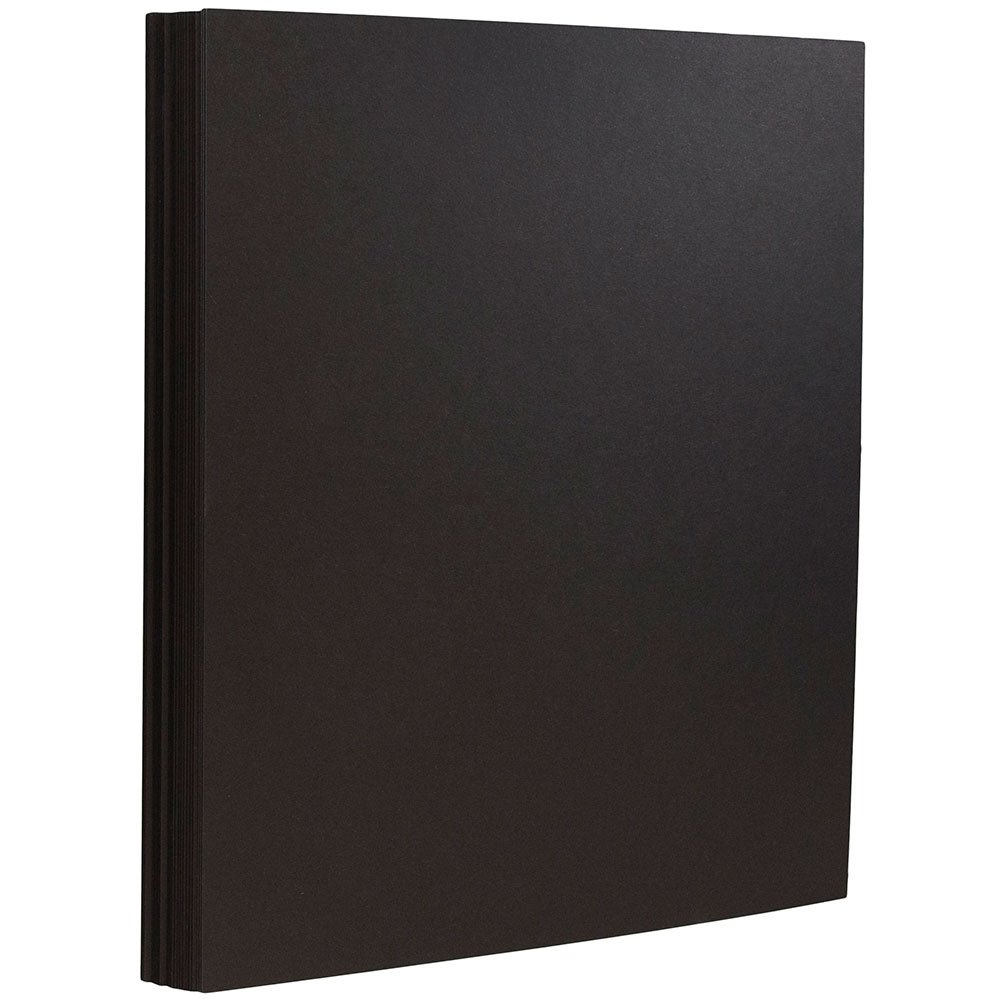 JAM Paper Extra Heavyweight Cardstock - 215.9 x 279.4 mm Coverstock - 352gsm - Smooth Black - 25 Sheets/Pack