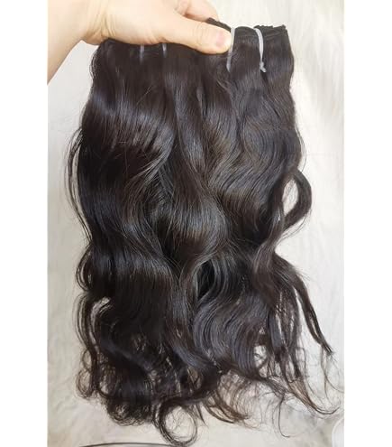 RAW INDIAN TEMPLE HAIR! Cuticle Aligned full bundles!??? Amazon.com : Raw Indian Temple Natural Wavy Unprocessed  main image 4