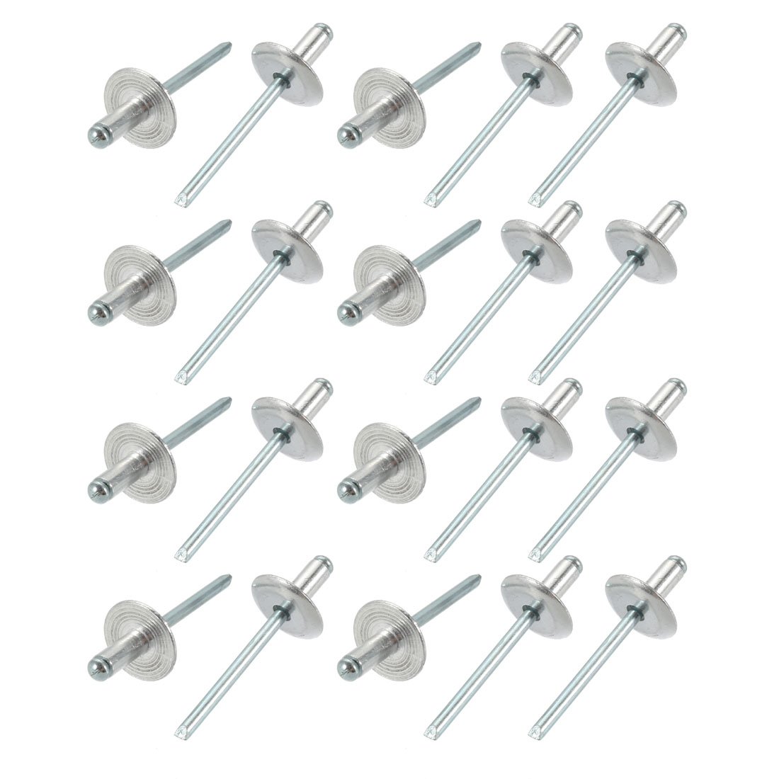 Sourcingmap 20 Pcs 5mm x 10mm x 16mm Aluminum Open End Large Flange Blind Rivets
