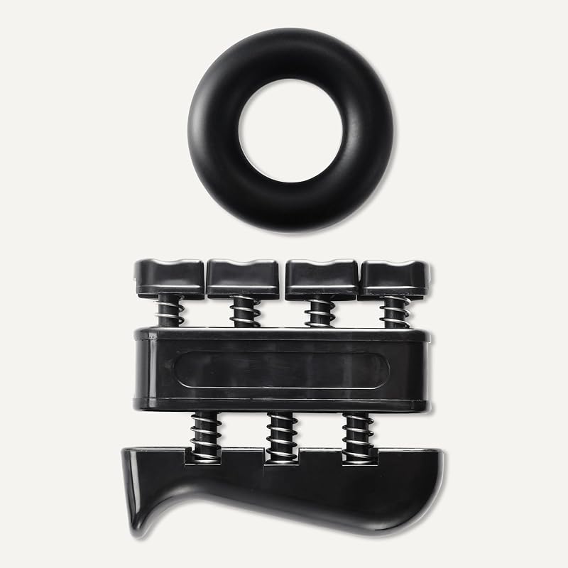 Grip Strength Trainer, Kit Rinforzante Per Avambraccio, 5 Pezzi, Nero