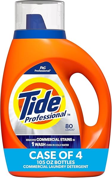TIDE PROFESSIONAL COMMERCIAL LIQUID LAUNDRY DETERGENT, 80 LOADS, 105 FL OZ, FOR BUSINESS USE