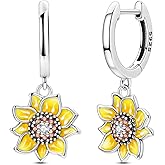 925 Sterling Silver Hypoallergenic Dangle Earrings with Colorful Cubic Zirconia | Trendy Square Huggie Design for Everyday & Special Occasions