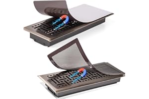 LUCMO Magnetic Vent Covers for Home Floor, 2 Pack Air Return Vent Deflector Register Ceiling Cover, 4 X 10 inch Black AC Vent Covers for Bathroom Wall