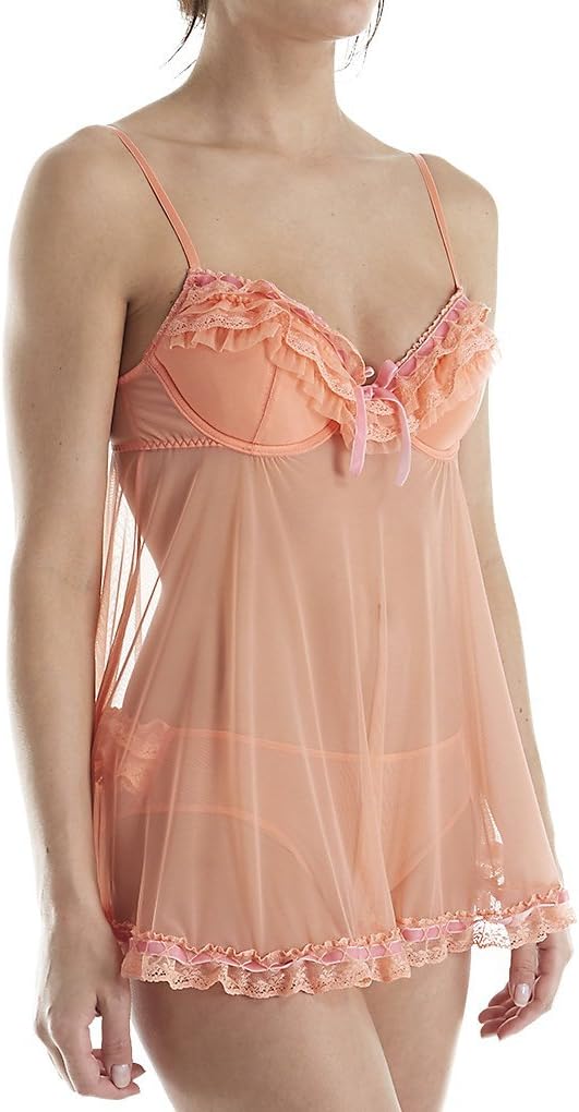 Jezebel Women's Ruffles Galaore Cami Baby Doll & Hipster Set