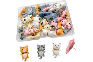 SSYHQAX 30 pcs Cute Cat Creative Push Pin Cute Decorative Thumbtacks Photo Memo Note Drawing Multi-Functional Pushpin Home Office Teacher Personal Organization Supplies