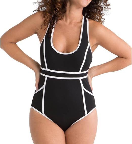 Amazon Spanx砂時計racerback One Piece Swimsuit 2624 6 Navyスプラッシュthinstripe Us サイズ L カラー ブラック ワンピース 通販