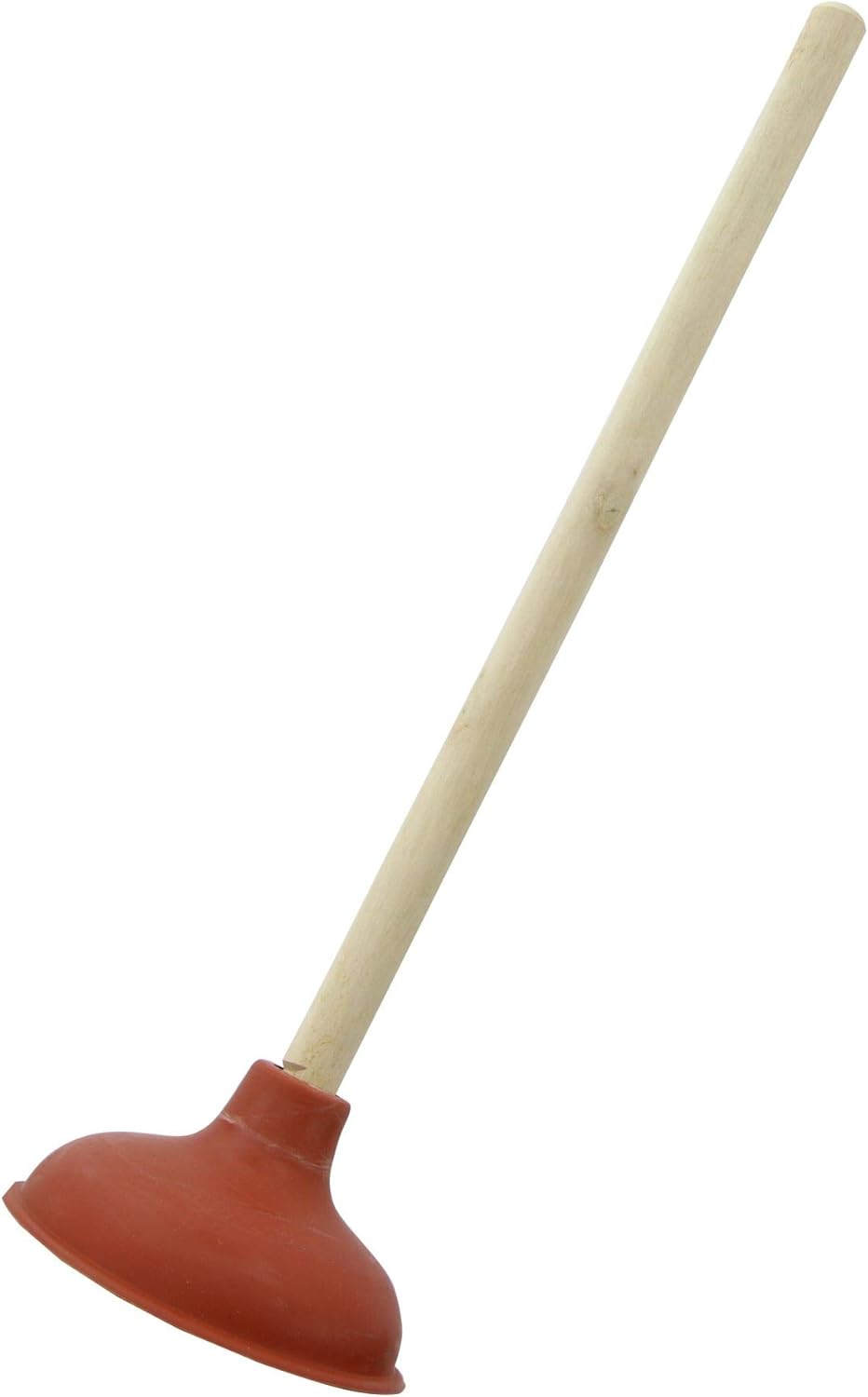 Amazon.com: Aqua Plumb Red Heavy Duty Toilet Plunger Wood Handle: Home &  Kitchen