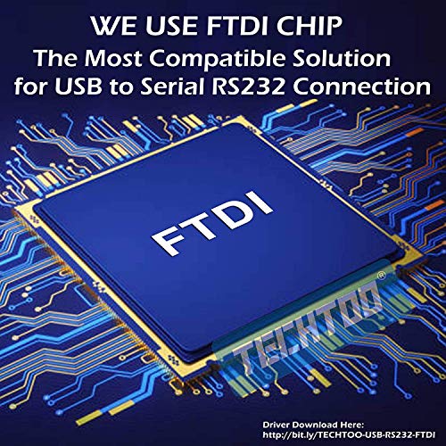 TECHTOO 4 Port Professional FTDI CHIP USB to RS232 Serial Cable DB9 Serial Adapter Converter 9-Pin Male to Male with Hexnuts (Renewed)