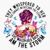 Vision Signs They Whispered To Her You Cant Withstand The Storm Womens Sticker Bumper Sticker Vinyl Decal 5inch