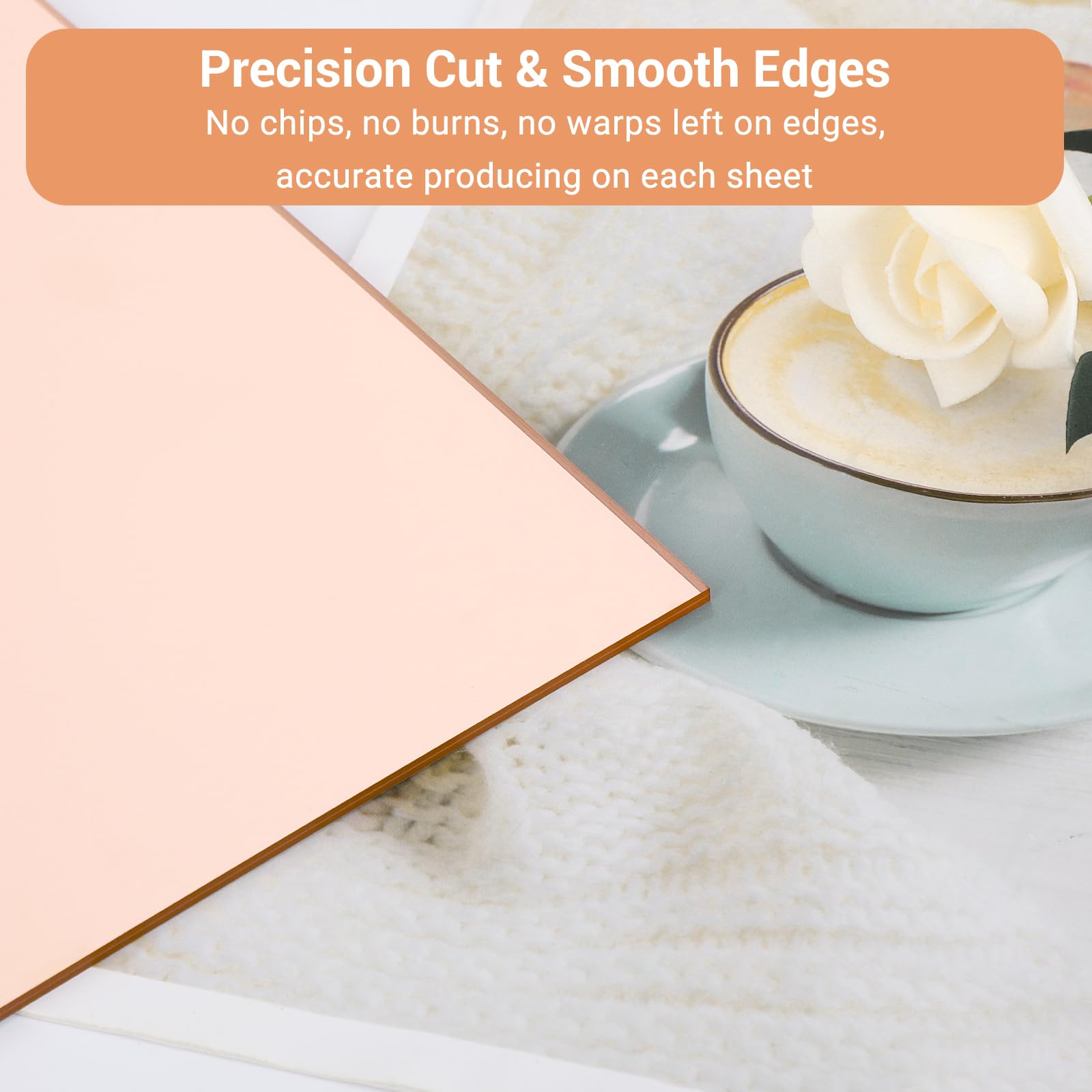 Enoin 2pcs 8 x 12 Inch Rose Gold Acrylic Sheet