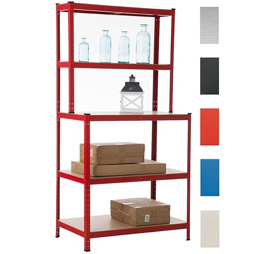 title=CLP Scaffale ad alta portata con banco di lavoro, in metallo, zincato, portata