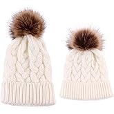 Yinuoday 2PCS Mother&Baby Hat Parent-Child Hat Family Matching Cap Winter Warmer Knit Wool Beanie Ski Cap