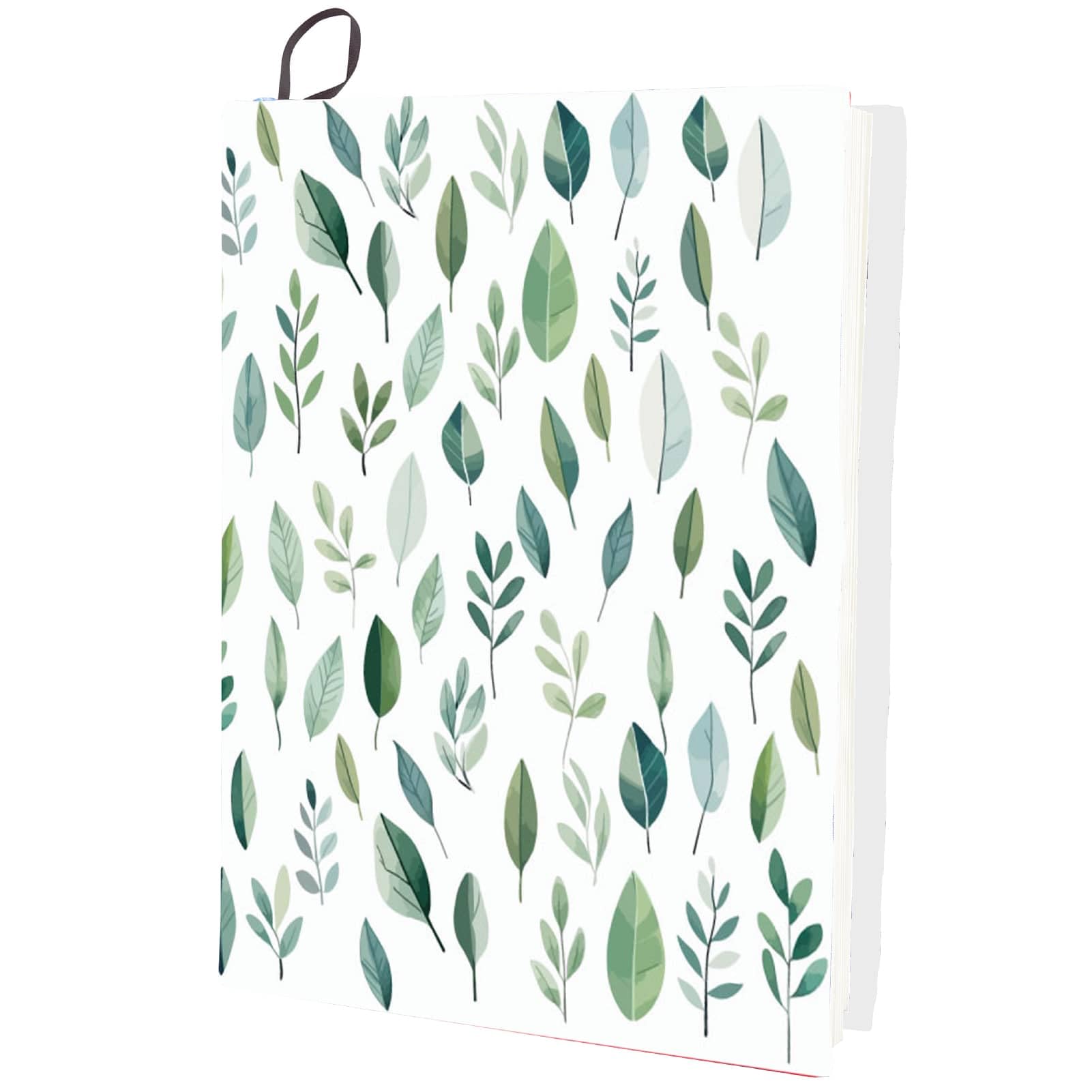 CRASPIRE Leaves Stretchable Book Cover Green Plant Washable Reusable Large Nylon Cloth Polyester Book Protector Elastic Notebook Wraps Suitable for Most Hardcover Books
