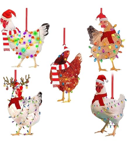Adornos De Navidad Miniaturas Gallo Escultura Pollo Figuras | Meses Sin Interés