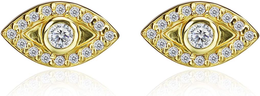 River Island Sterling Silver Cubic Zirconia Stud Earrings Available in Silver Rose and Yellow Gold