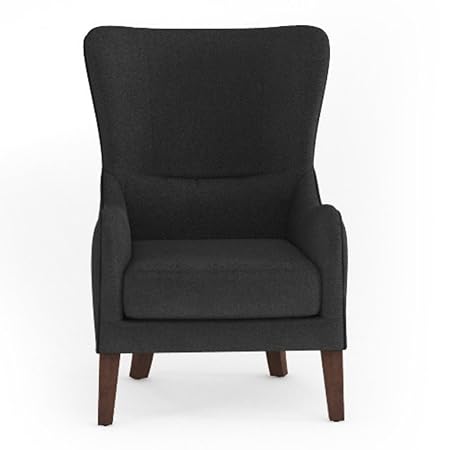 Jellywood® MCRAL Polster Lese-Ohrensessel mit Dicker Sitzmatratze, Armlehnen und hoher Rückenlehne, Sitzhöhe 45 cm Schwarz