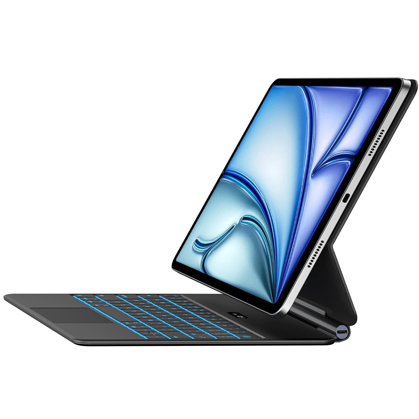 Photo 1 of Jibrealg Keyboard Case for iPad Air 11"(M4 2026/M3 2025/M2 2024) & iPad Pro 11"(1st/2nd/3rd/4th Gen), Magic Keyboard with Multi-Touch Trackpad for 10.9"iPad Air 4th/5th Gen with 7-Color Backlit,Black