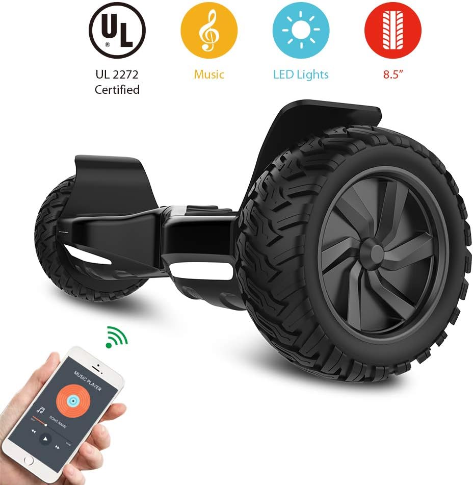 City Cruiser Hoverboard Dual Motors Electric Self Balancing Scooter with Built-in Speaker and LED Lights - UL2272 Certified