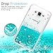 LeYi Compatible for Samsung Galaxy J7 (2015) Case with Screen Protector [2 Pack] for Girls Women, Glitter Shiny Moving Quicksand Liquid Clear TPU Phone Case for Galaxy J7 J700 2015 Turquoise