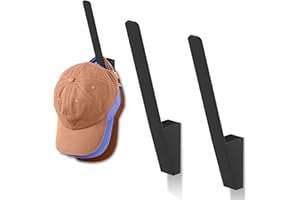 Kssvzz 3 Pack Hat Racks for Baseball Caps - Metal Hat Holder for Wall, Hat Storage Organizer for Ball Caps, Heavy Duty Hat Hangers Strong Adhesive/Wall Drilled for Closet, Bedroom, Door, Home (Black)