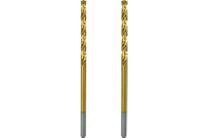 Greycore Tools 1/4 Inch x 6 Inch Cobalt Aircraft Extension Bit – 2 Pack M35 Cobalt Drill Bit, Industrial Titanium Coating – Drill Bits for Steel, Hard Metal, Cast Iron, Wood, Plastic (1/4" x 6")