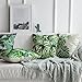 MIULEE Pack of 4 Tropical Leaves Series Throw Pillow Cover Decorative Cotton Linen Burlap Square Cushion Cover Pillow Case for Car Sofa Bed Couch 18 x 18 Inch