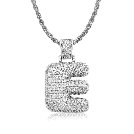 Cicik Unisex Hip Hop Platin beschichtet Micropave Iced Out Bling Anzahl und Brief Anhänger Seil Kette Halskette Anhänger Vale