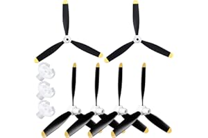 Outus 6 Sets Plane Propeller 3 Blade Compatible with F4u Rc 761-8 761-9 761-16 T28 P47 Fighter Remote Control Plane Radio Controlled Aircraft with Propeller Adapters(400mm)