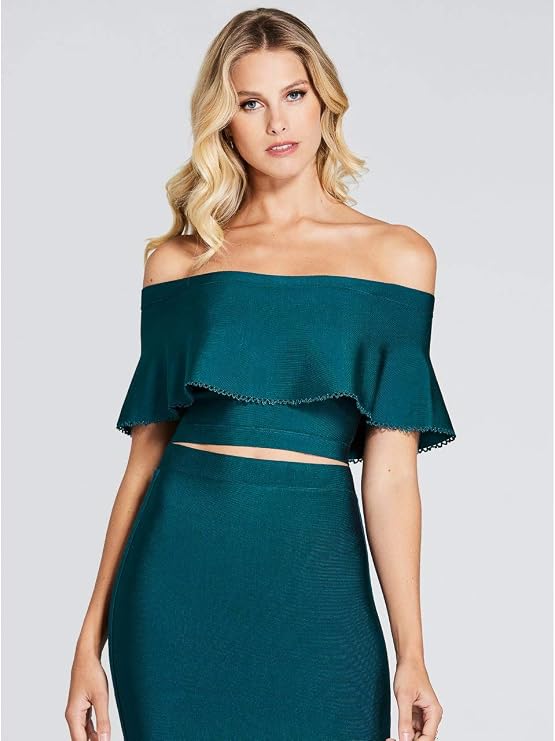 GUESS by Marciano Women's Clover OffTheShoulder Bandage Crop Top at