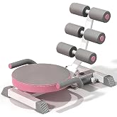 Ab Machine with Auto Rebound, 360&deg; Rotating Seat Ab Trainer for Home Workout, Foldable Sit Up Exercise Equipment for Core Abs Training, Adjustable Home Gym Fitness Equipment