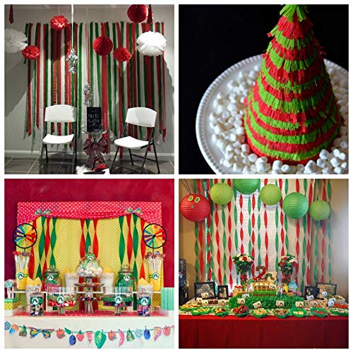 image for Supla 12 Rolls 324 Yards 3 Colors Christmas Party Streamers Photo Boot