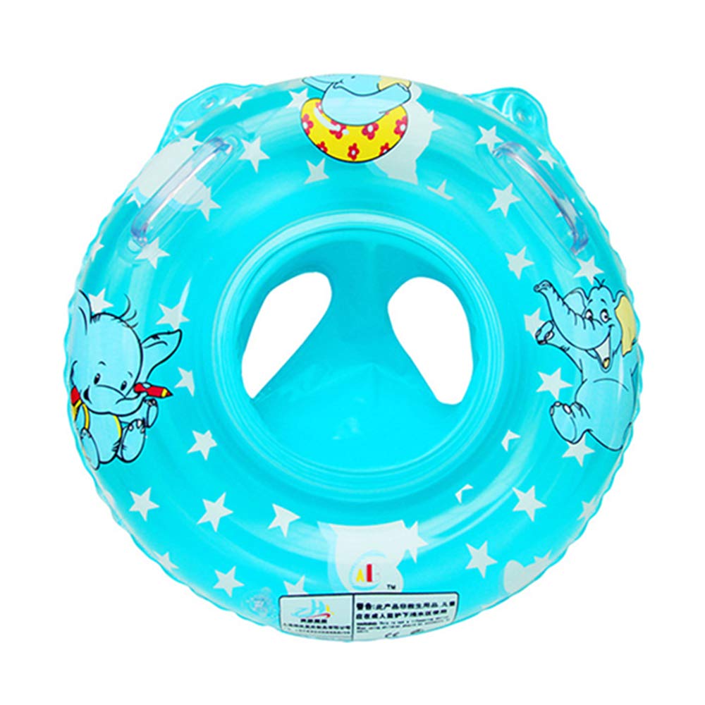 Sealive Inflatable Baby Pool Float Swimming Ring with Handle, Great Baby Shower Toys for Learning Swim (Blue)