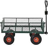 Panana 350KG Heavy Duty Garden Cart Wagon 10" Pneumatic Tyres Removable Sides view 9
